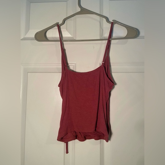 Cropped Garage Tank with Tie Front - Picture 2 of 4